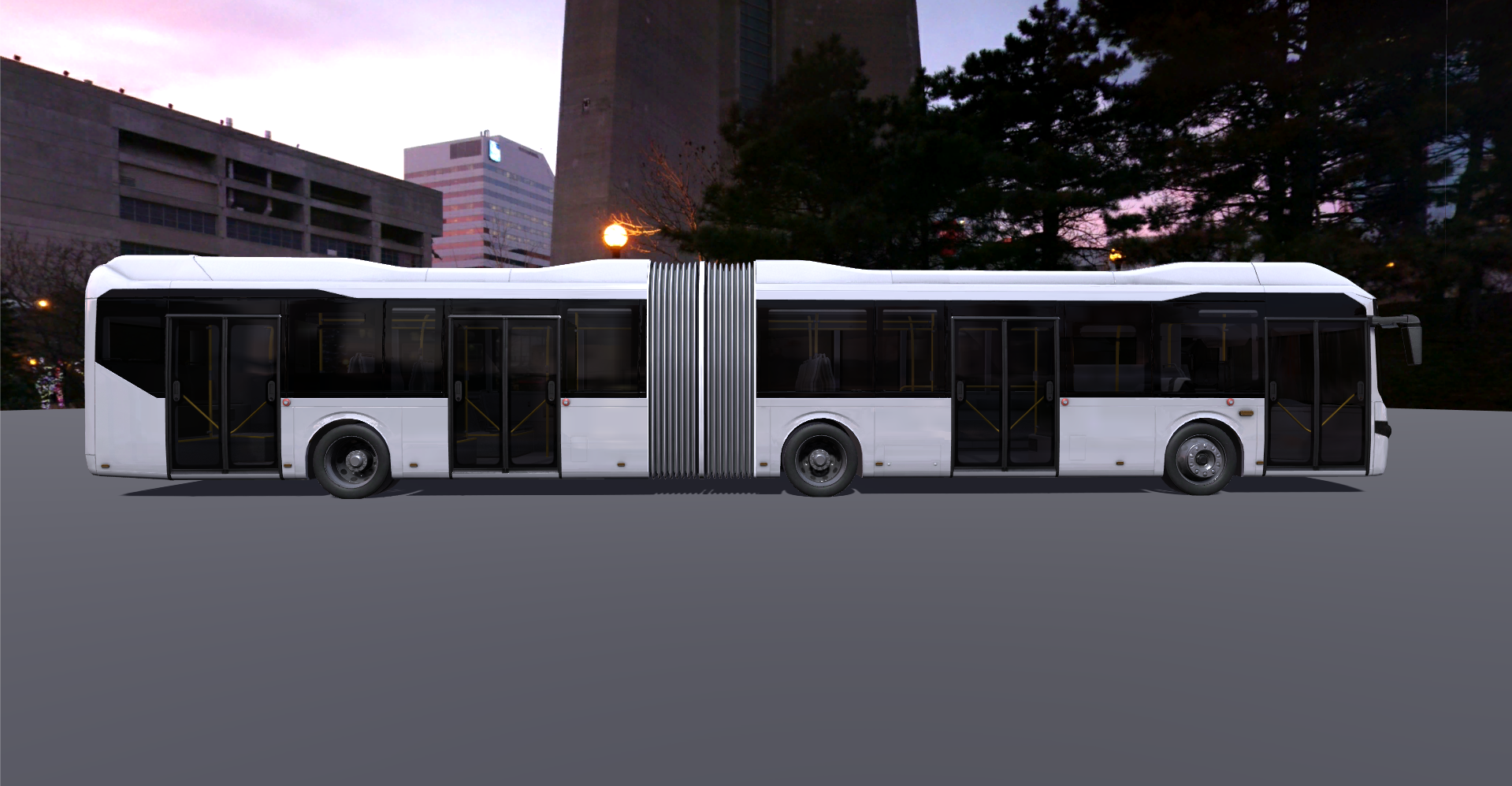 hybrid articulated bus 3d model